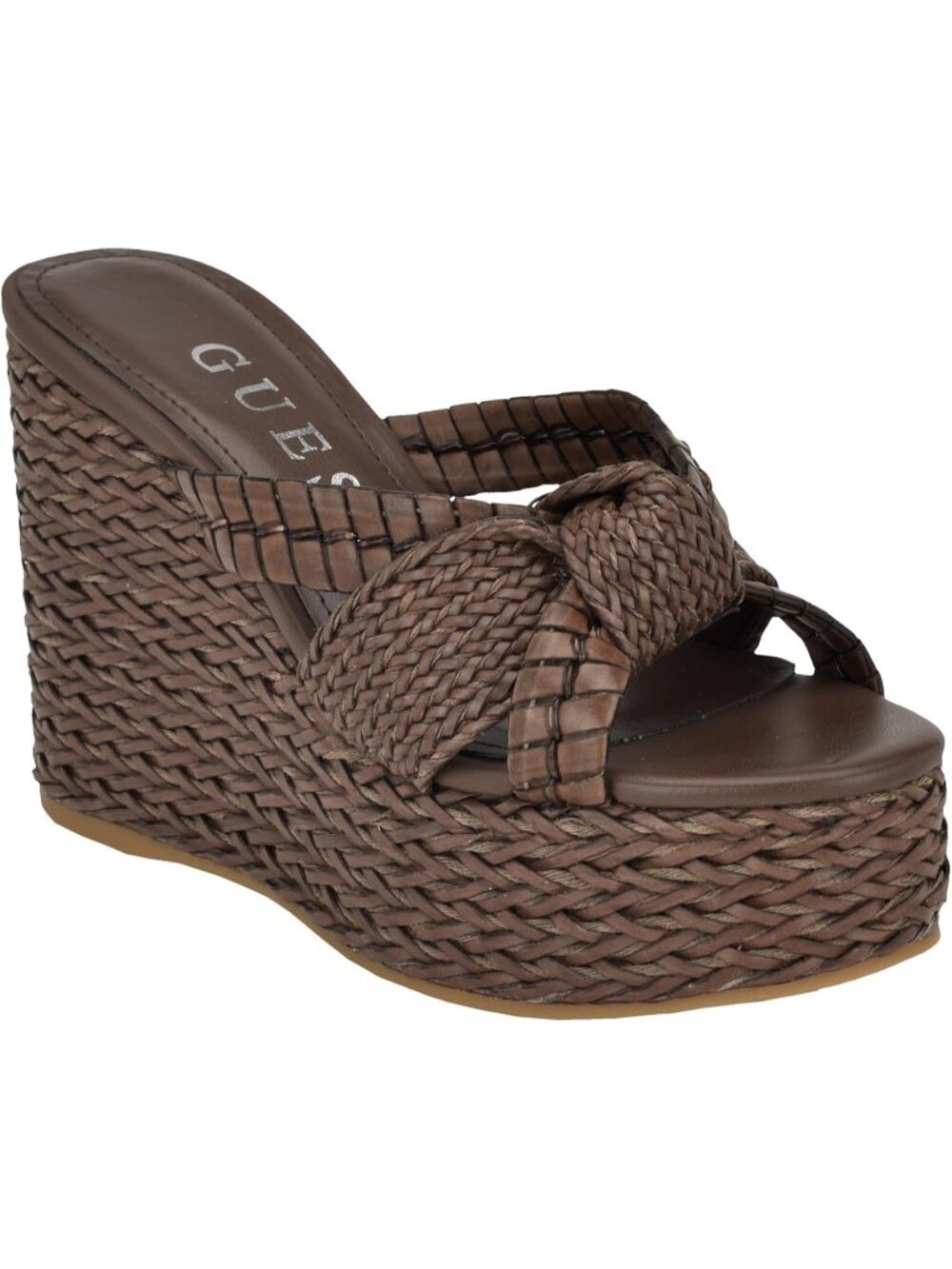 Guess Women's Brown Polyurethane Slip Synthetic Rubber Imported Eveh